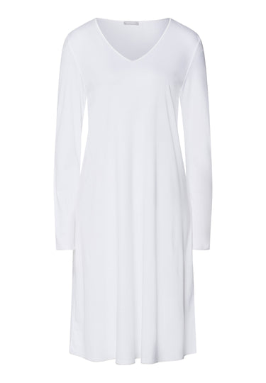 Cotton Silk V-Neck Cotton Nightgown | White 74815-101